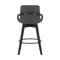 Armen Living Baylor 26" Gray Faux Leather and Black Wood Swivel Bar Stool LCBABABLGR26 - alternate 2